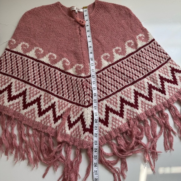 Max Studio Knit Poncho Boho Folk Retro Festival Artisan O/S - Picture 11 of 11